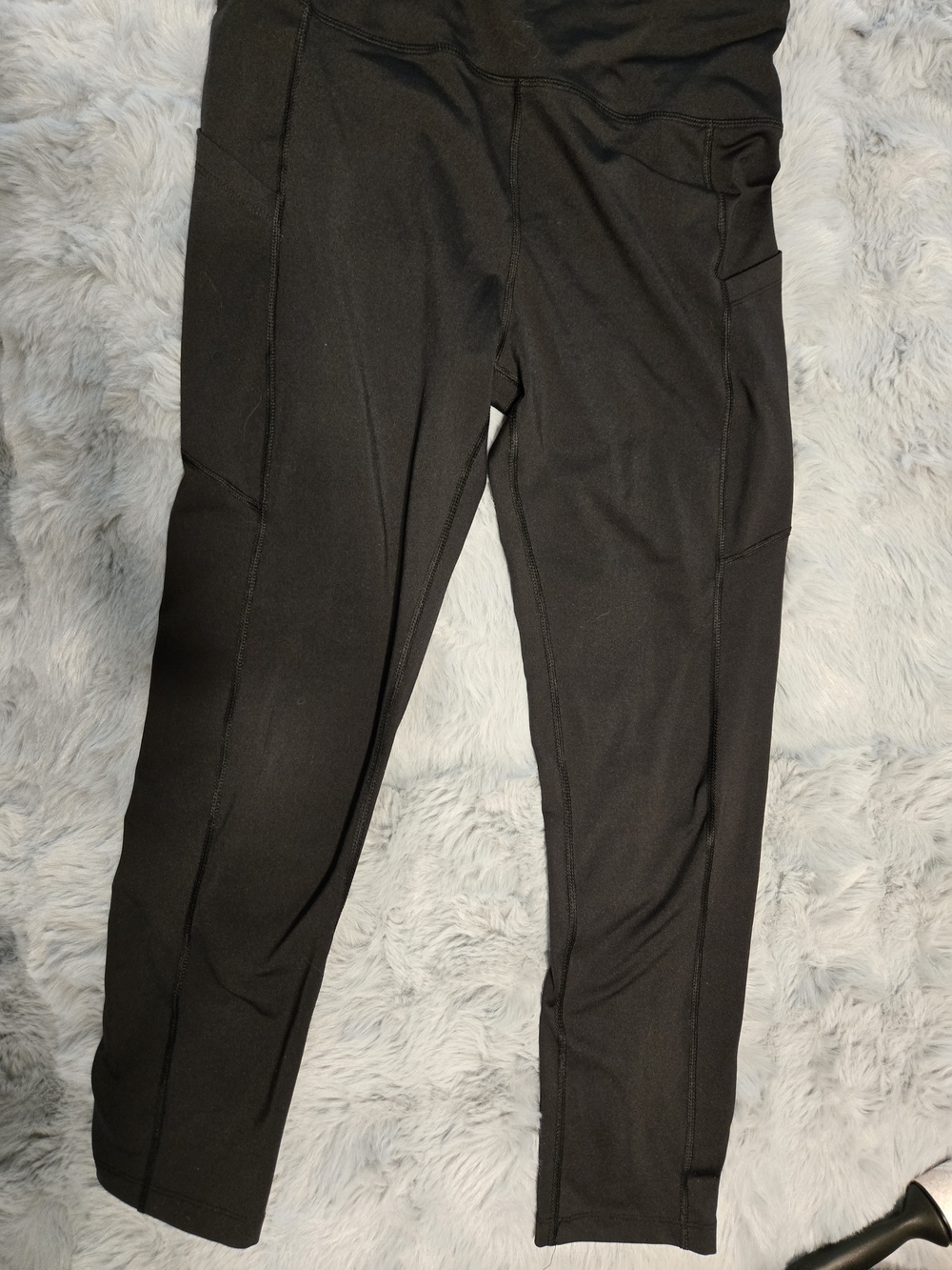 CYZ Black High Waisted Activewear Workout Leggings Side Pockets Size Lar